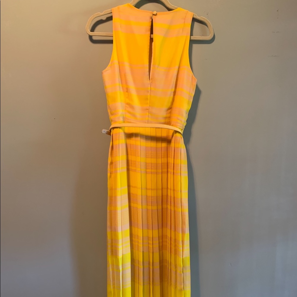 Yellow maxi dress w/ waist belt